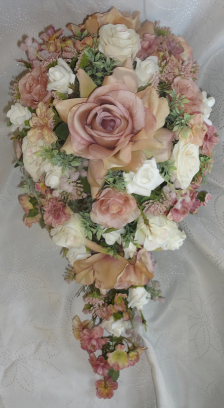 Vintage Style Blush, ivory & Dusky Pink Shower Bouquet